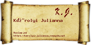 Károlyi Julianna névjegykártya